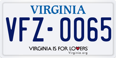 VA license plate VFZ0065