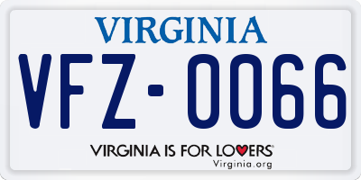 VA license plate VFZ0066