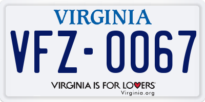 VA license plate VFZ0067