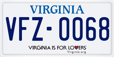 VA license plate VFZ0068