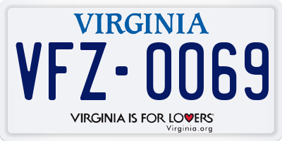 VA license plate VFZ0069