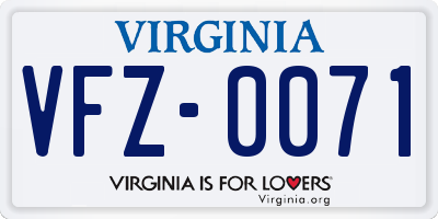 VA license plate VFZ0071