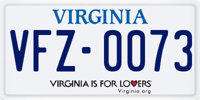 VA license plate VFZ0073