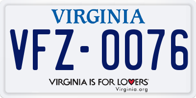 VA license plate VFZ0076