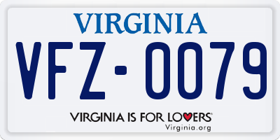 VA license plate VFZ0079
