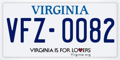 VA license plate VFZ0082