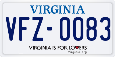 VA license plate VFZ0083