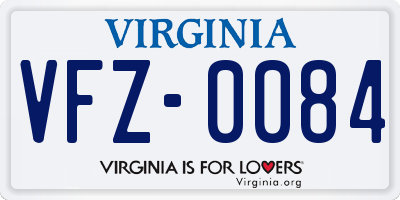 VA license plate VFZ0084