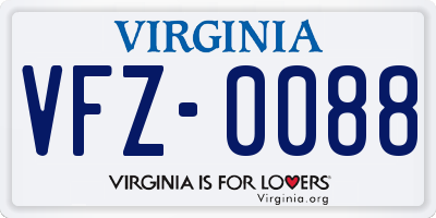 VA license plate VFZ0088