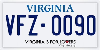 VA license plate VFZ0090