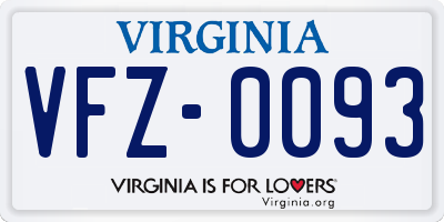 VA license plate VFZ0093