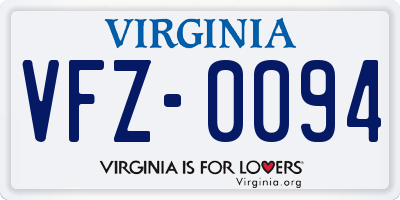 VA license plate VFZ0094