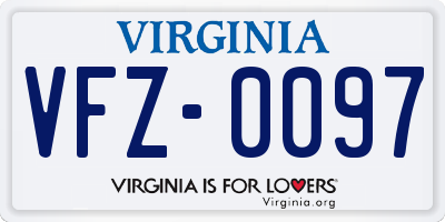 VA license plate VFZ0097