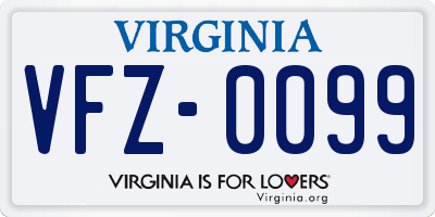 VA license plate VFZ0099