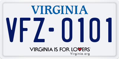VA license plate VFZ0101