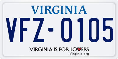 VA license plate VFZ0105