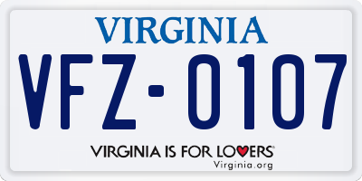VA license plate VFZ0107