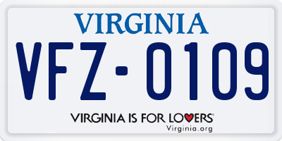 VA license plate VFZ0109