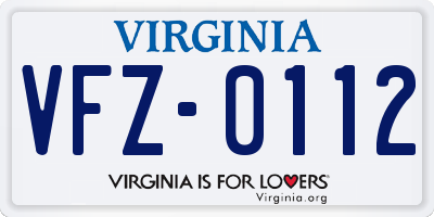VA license plate VFZ0112