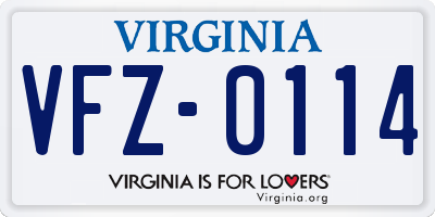 VA license plate VFZ0114