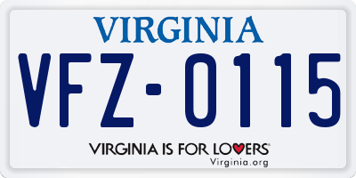 VA license plate VFZ0115