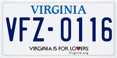VA license plate VFZ0116