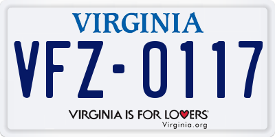 VA license plate VFZ0117