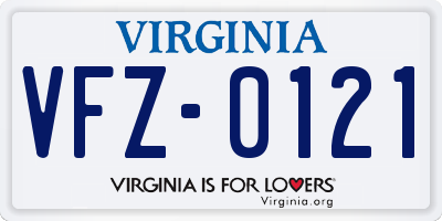 VA license plate VFZ0121
