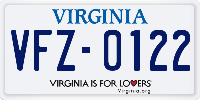 VA license plate VFZ0122