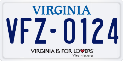 VA license plate VFZ0124