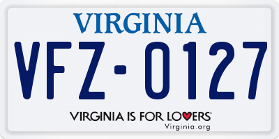 VA license plate VFZ0127