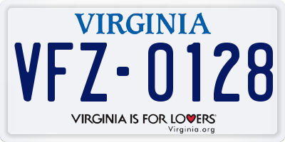 VA license plate VFZ0128