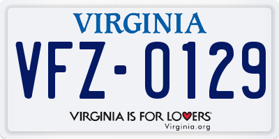 VA license plate VFZ0129
