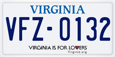 VA license plate VFZ0132