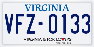 VA license plate VFZ0133