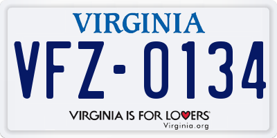 VA license plate VFZ0134