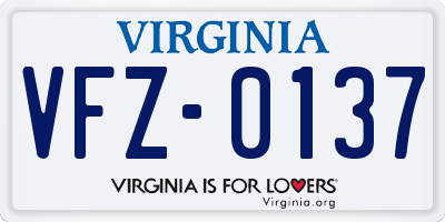 VA license plate VFZ0137
