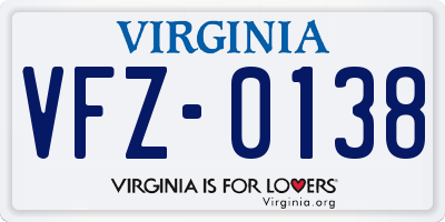 VA license plate VFZ0138