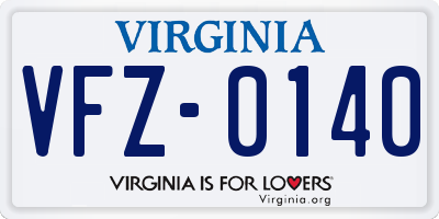 VA license plate VFZ0140