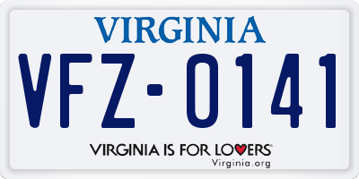 VA license plate VFZ0141