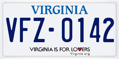 VA license plate VFZ0142