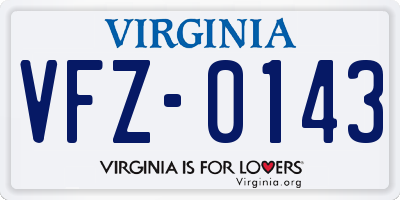 VA license plate VFZ0143