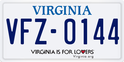 VA license plate VFZ0144
