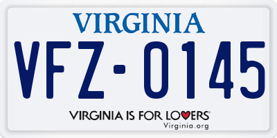 VA license plate VFZ0145