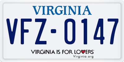 VA license plate VFZ0147