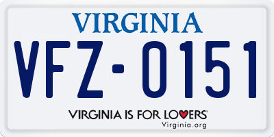 VA license plate VFZ0151