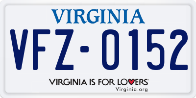 VA license plate VFZ0152