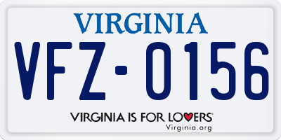 VA license plate VFZ0156