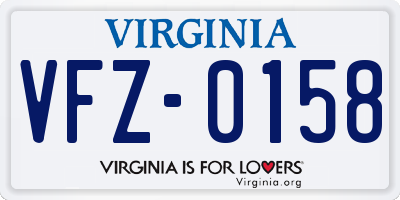 VA license plate VFZ0158