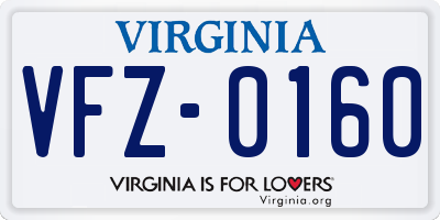 VA license plate VFZ0160